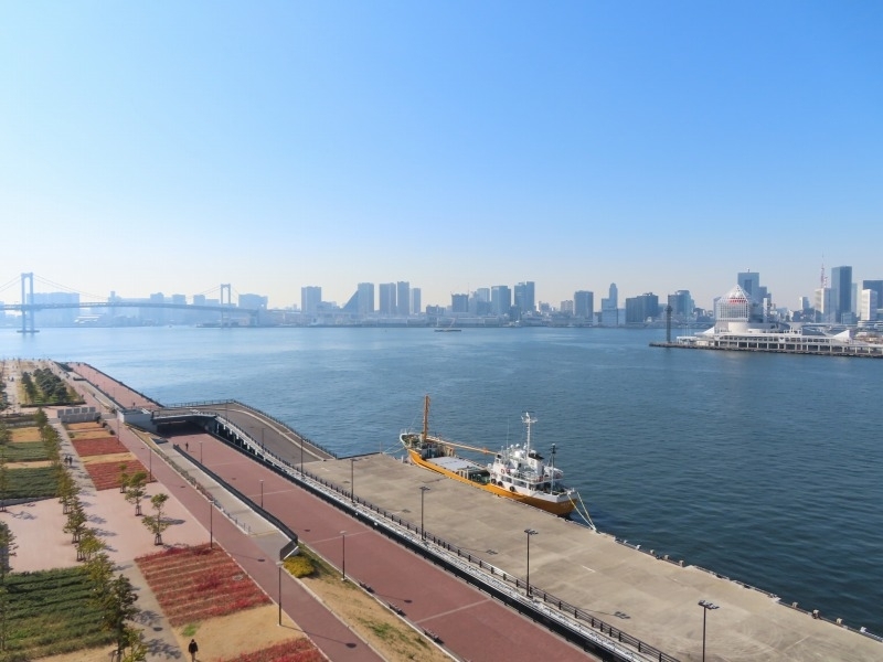 【3】豊洲市場の屋上緑化広場から見る江東区~東京臨海部の景色/江東区