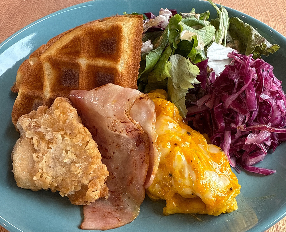看板メニューはワッフル